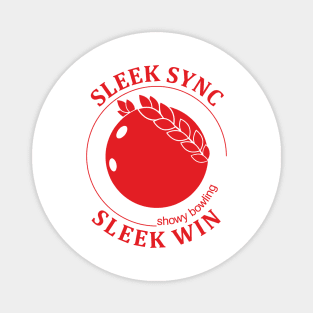 Showy Bowling. Sleek Win (red print) Magnet